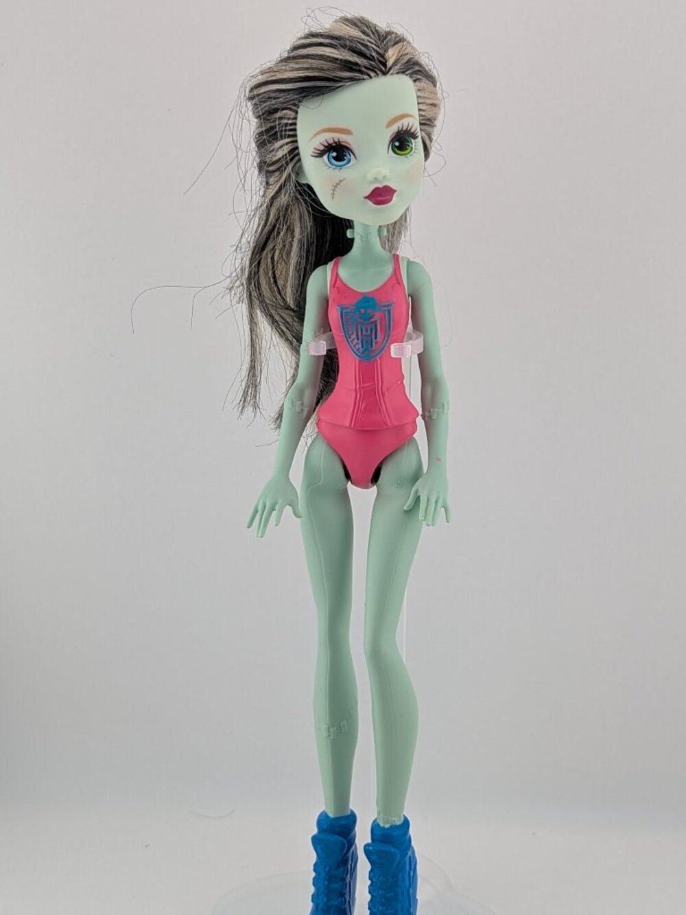 Monster High Frankie Stein DNV66 Doll 2015 – Pink Top, Blue Boots, Incomplete